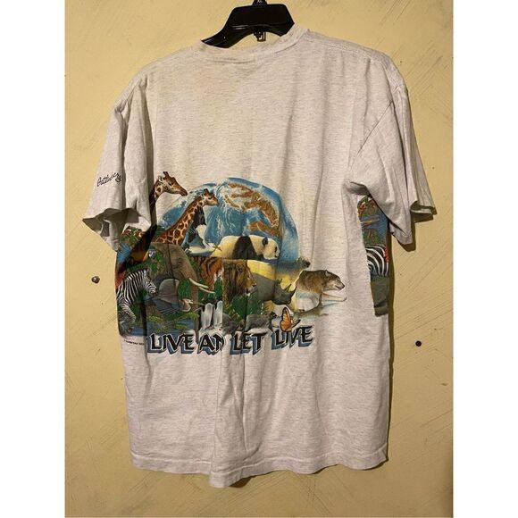 Animal Tee X Vintage Live and Let Live Wildlife Animals Earth shirt Habitat XCIl - Picture 11 of 15